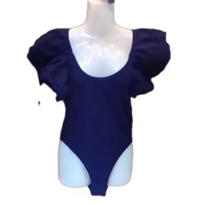 Zara Black Short Ruffle Sleeve Cotton Bodysuit NWOT Size Large